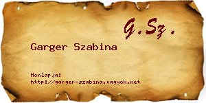 Garger Szabina névjegykártya